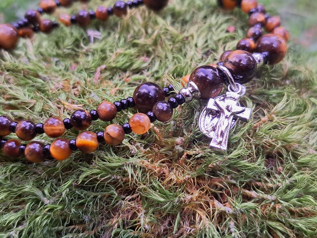 Bransoletka Różaniec TWIST 4mm z kamieni Tygrysie oko - obrazek 4