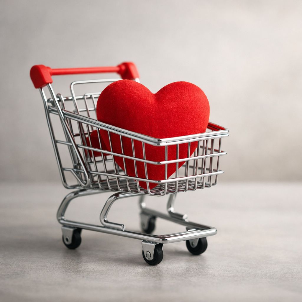 Chrześcijański sklep internetowy - wózek zakupowy z sercem